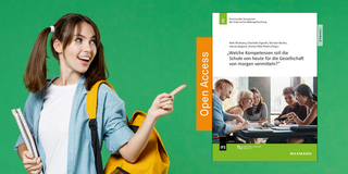 8. SYM-Herausgeberband Journalcover des 8. Symposium-Herausgeberbandes, worauf eine junge Frau mit dem Finger zeigt