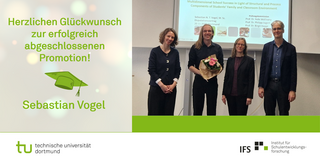 Gruppenfoto von der erfolgreichen Disputation mit Birgit Heppt, Sebastian Vogel, Nele McElvany und Philipp Jugert