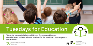 TfE-Pressemeldung Mehrere Grundschulkinder zeigen in einer Unterrichtssituation mit Handzeichen auf