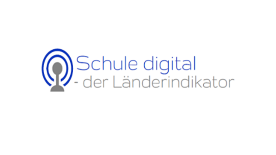 Blau-graues Icon und blau-grauer Schriftzug des Projektnamens Schule digital - der Länderindikator