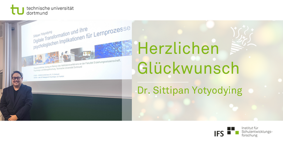 Glückwünsche zur Habilitation Dr. Sittipan Yotyodying vor seiner Präsentation nach erfolgreichen Vortrag