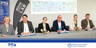 ResCom Eröffnung Nicole Rummel, Martin Paul, Nele McElvany, Manfred Bayer, Isabell van Ackeren-Mindl und Stefan Rumann bei der Eröffnungsfeier