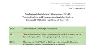 Programm zum Sozialpädagogischen Kolloquium