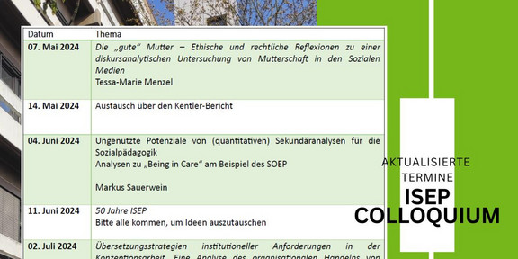 Programm zum Sozialpädagogischen Colloquium